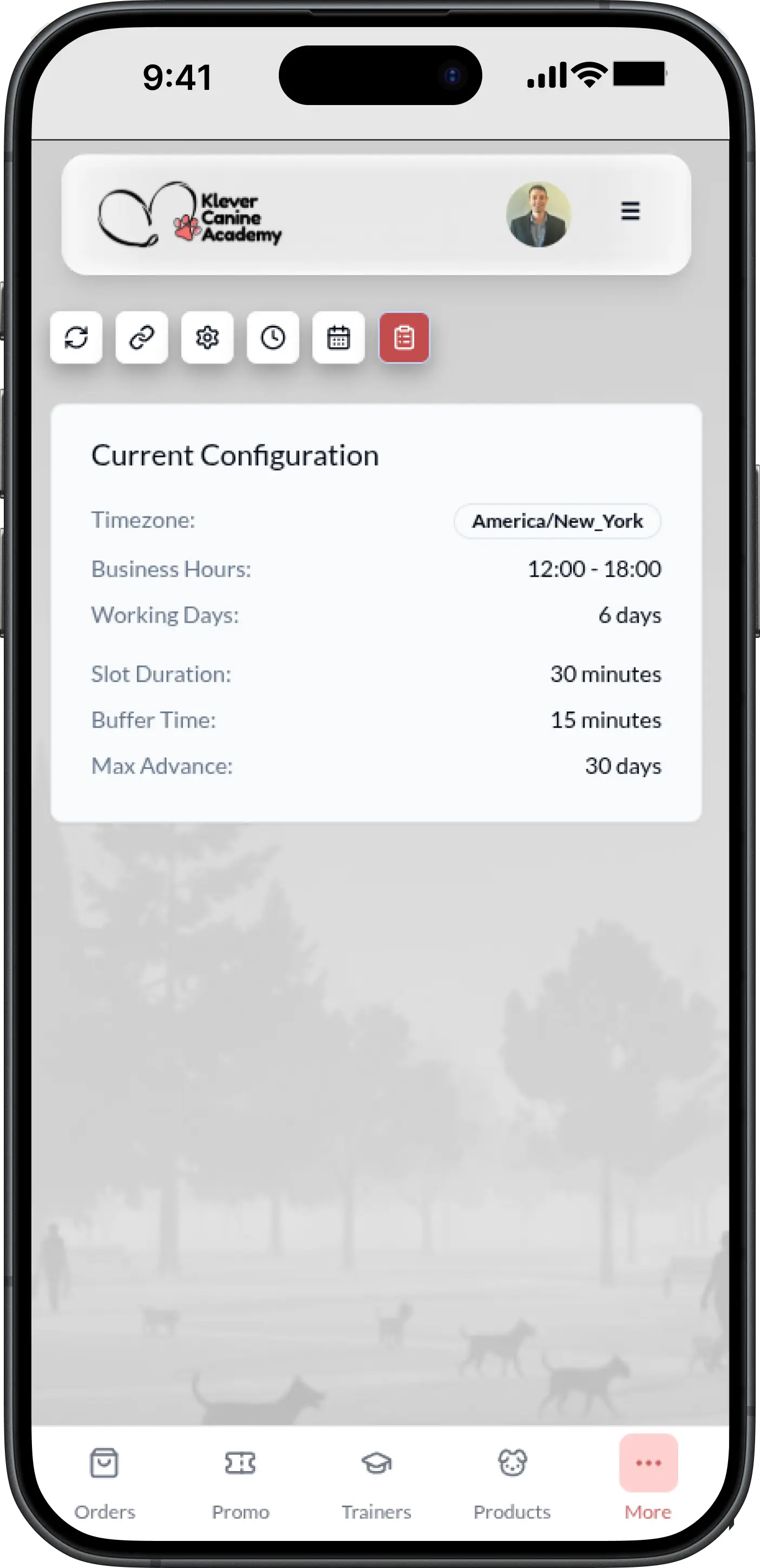 KleverCanines Calendar Dashboard