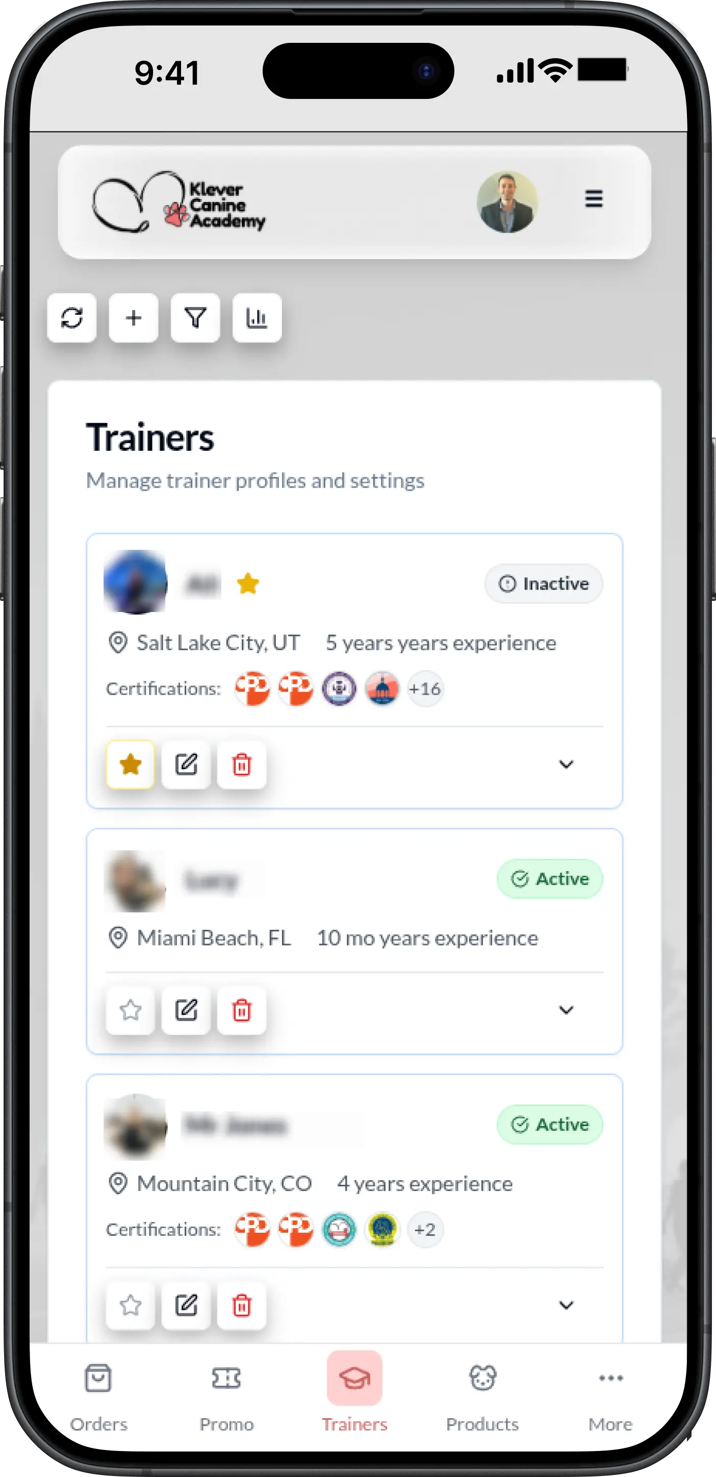 KleverCanines Team Dashboard